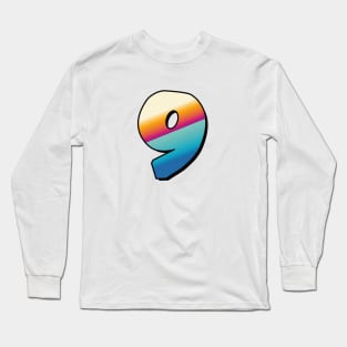 Number 9, Nine - beach colors Long Sleeve T-Shirt